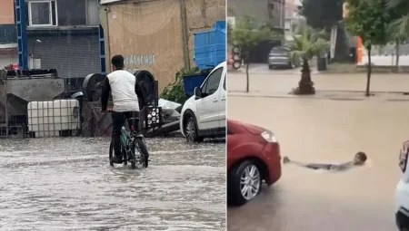Yağmur hayatı felç etti! Kimi yüzdü kimi mahsur kaldı